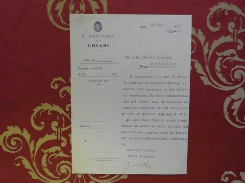 Risposta prefettura chiari - risposta, di