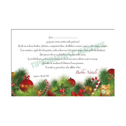 Lettera risposta babbo - lettera,