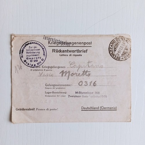 1944 cartolina risposta per - 1944,